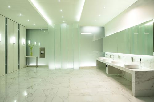 Image is of a commercial bathroom concept of Southwest Ranches commercial plumbing
